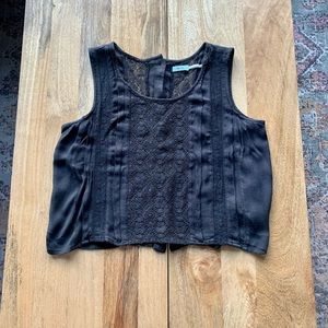 TWO Kimchi blue lace tank tops in black and white